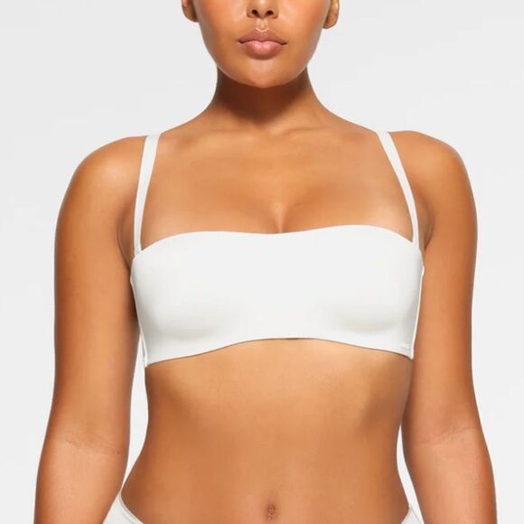 NWT SKIMS Fits Everybody Strapless Underwire Bra In Marble White - Picture 1 of 7